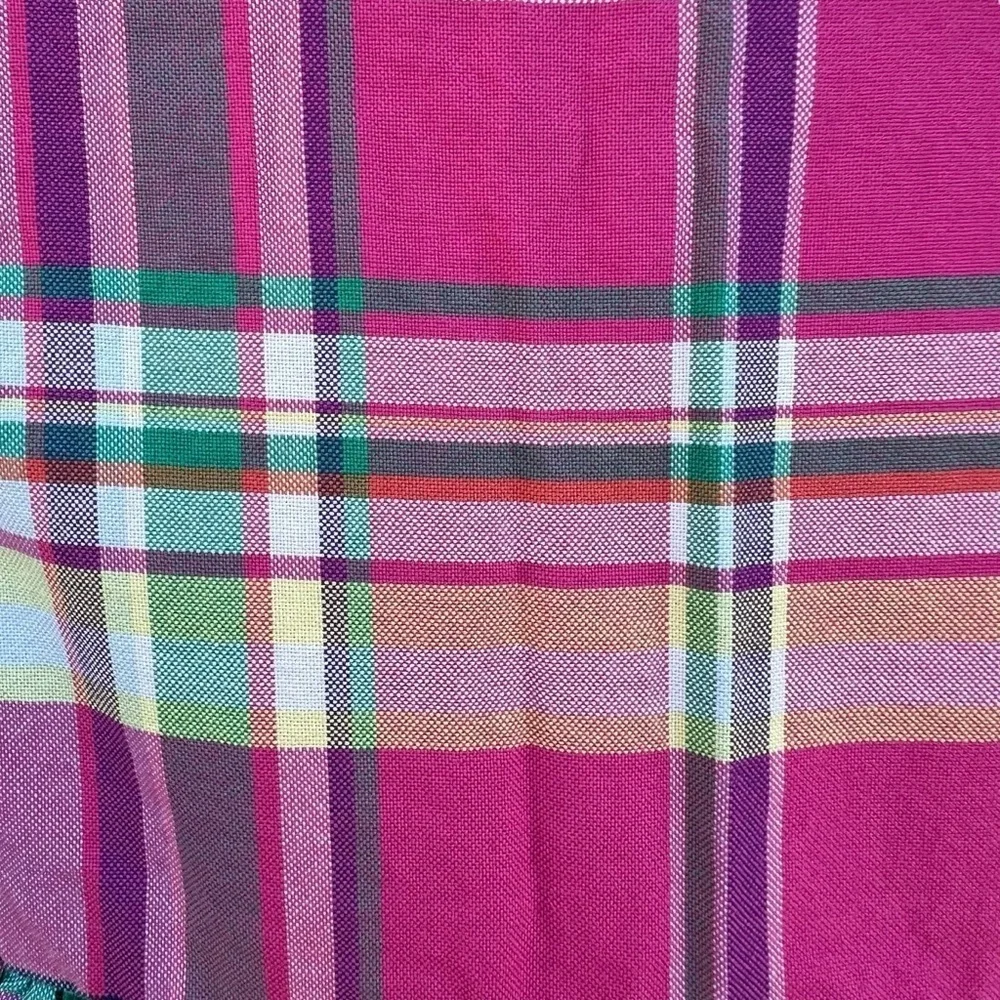Ralph Lauren Plaid Ruffle Button Front Shirt Dress Pink 12 Mos GUC